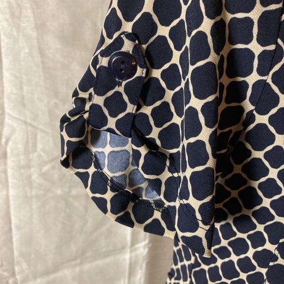 EN FOCUS STUDIO Women’s Dress Dark Blue Tan Patterned. Size 4 - Picture 6 of 12